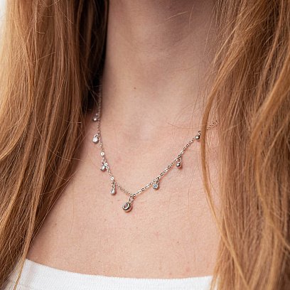 Серебряное колье с фианитами 18653 №3