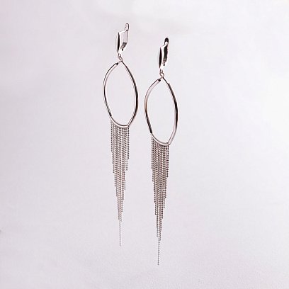 Серебряные серьги "Дождь" 122325 №2
