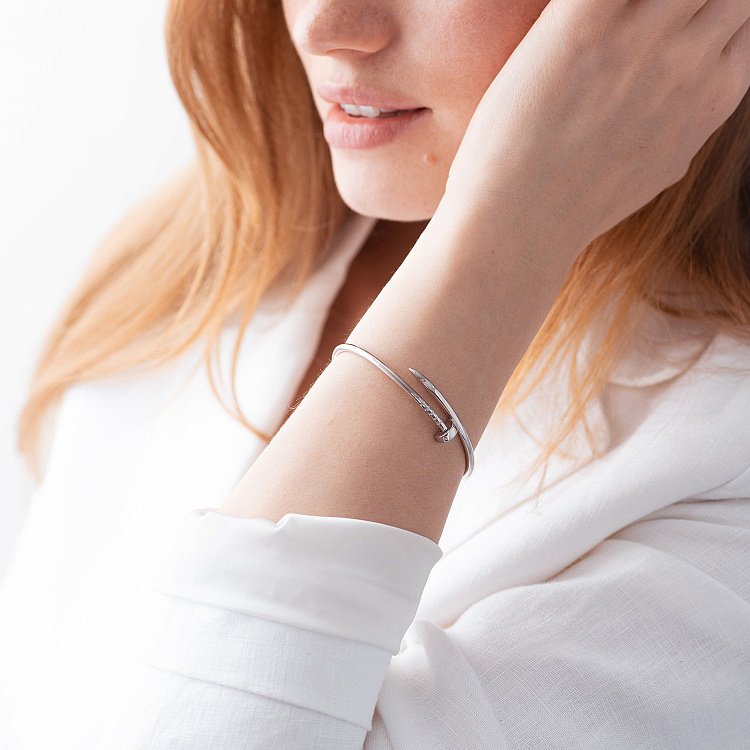 Серебряный браслет "Гвоздь" 141602 от ювелирного магазина Оникс - 1