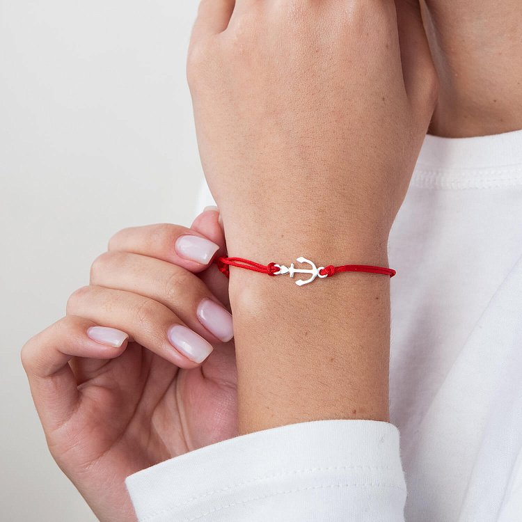 Браслет з червоною ниткою "Якір" 141092 від ювелірного магазину Онікс - 1