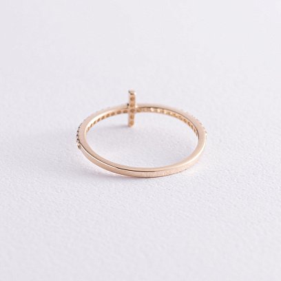 Каблучка "Дейзі" в жовтому золоті (фіаніти) з3913ж №3