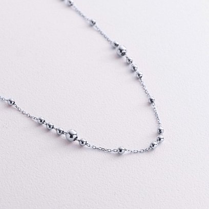 Кольє "Кульки" у білому золоті кол02588 №2