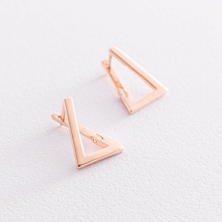 Серьги "Импровизация" в красном золоте с07330 от ювелирного магазина Оникс