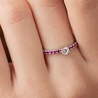 Золотое кольцо с бриллиантом и рубинами кб0473di от ювелирного магазина Оникс - 1