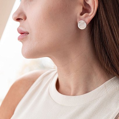 Серебряные серьги "Зеркальные" 122931 №4