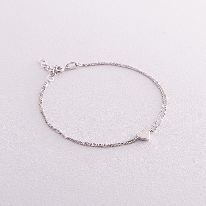 Браслет "Сердечко" в білому золоті б04560