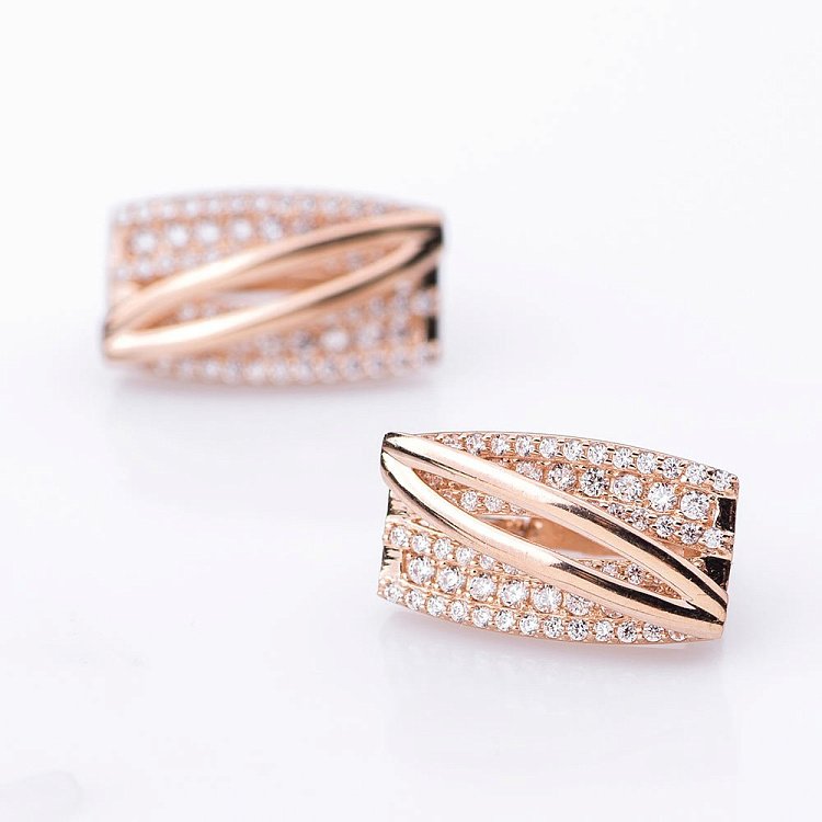 Золоті сережки з фіанітами с04519 від ювелірного магазину Онікс - 2