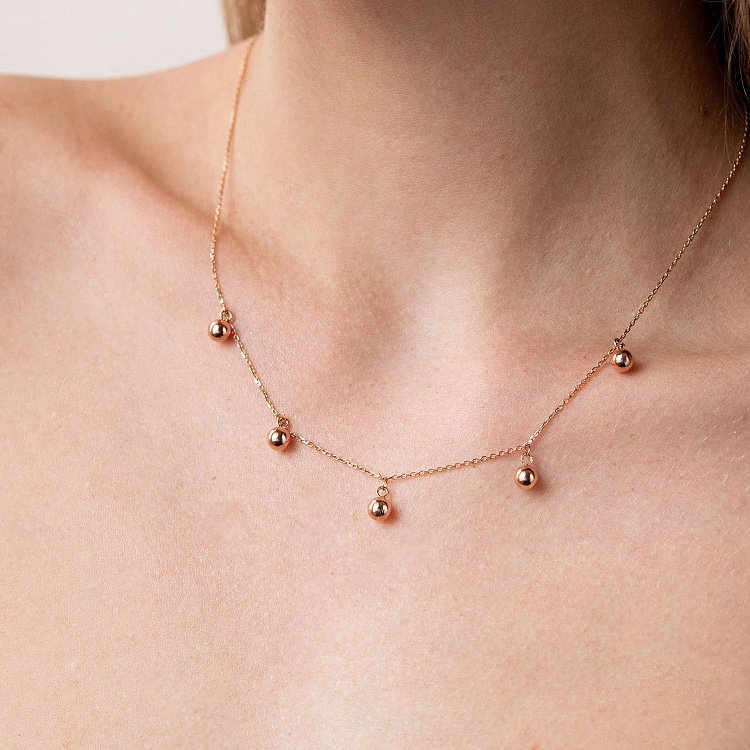 Золоте кольє "Кульки" кол01982 від ювелірного магазину Онікс