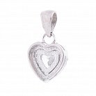 Срібний кулон з сердечком (фіаніт) 132780 от ювелирного магазина Оникс - 1