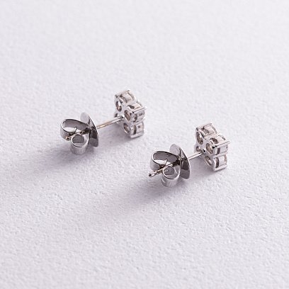 Золоті сережки - пусети з діамантами сб0090cha №4