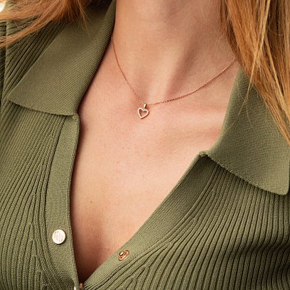 Золотой кулон "Сердечко" (бриллиант) пб0175nl №4