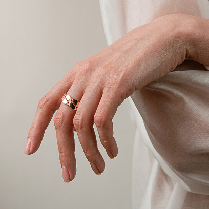 Кольцо "Merry" в красном золоте к08256 №2