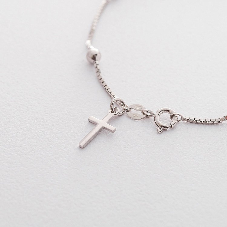 Срібний браслет з хрестиком 141364 від ювелірного магазину Онікс - 3