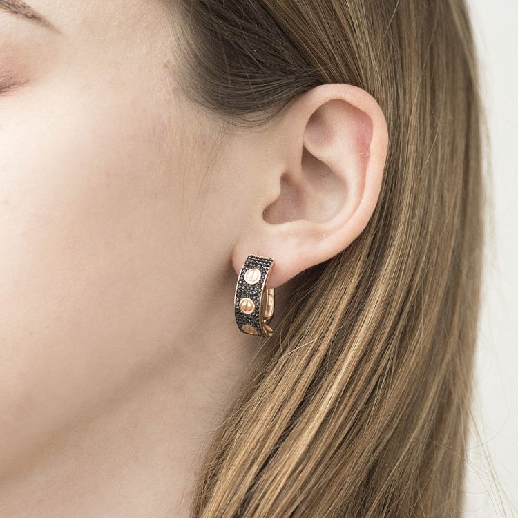 Золоті сережки з фіанітами с04931 від ювелірного магазину Онікс - 2