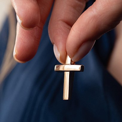 Хрестик в червоному золоті п03450 №2