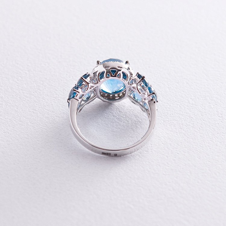 Золотое кольцо (топазы, бриллианты) кб0501gm от ювелирного магазина Оникс - 3