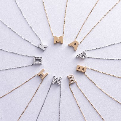 Кольє з буквою "Т" в червоному золоті кол01256Т №8