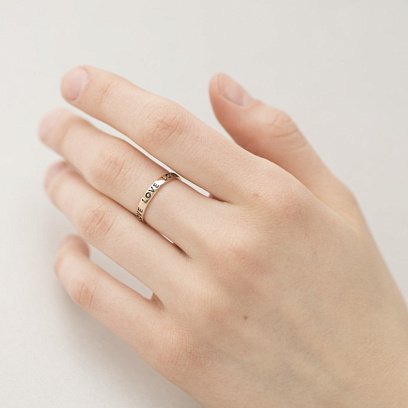 Золотий перстень "Love" (чорніння) к06185 №3