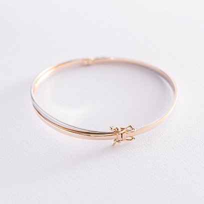 Жесткий золотой браслет б04756 №3