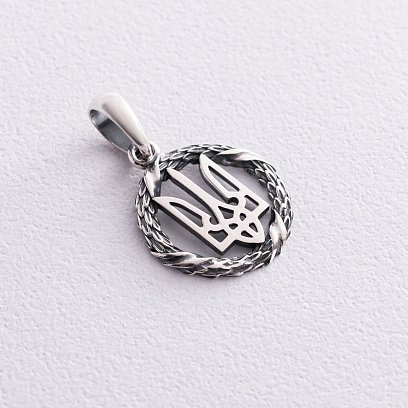 Серебряный кулон "Герб Украины - Тризуб" 1060 №5