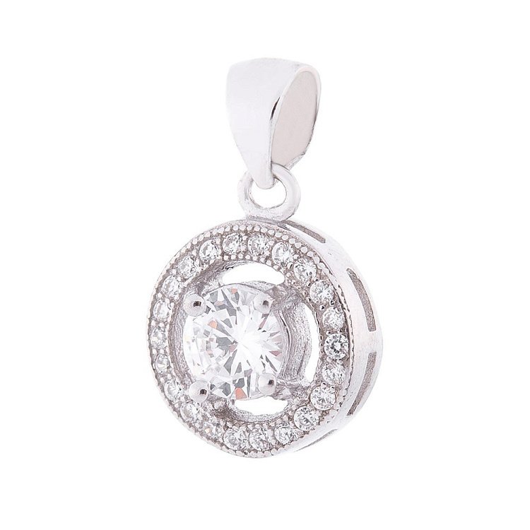 Серебряный кулон с фианитами 132776 от ювелирного магазина Оникс