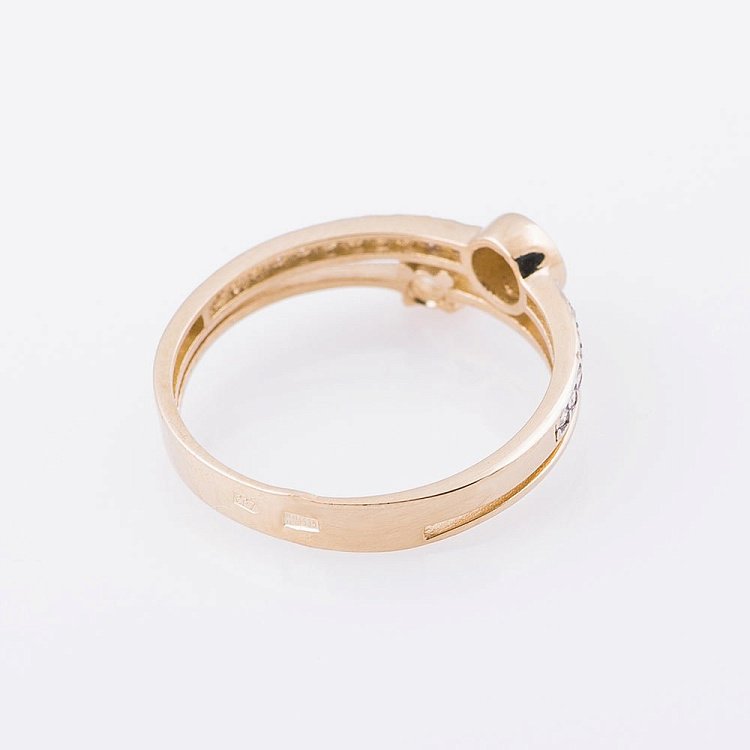 Золотое кольцо с фианитами к05216 от ювелирного магазина Оникс - 2