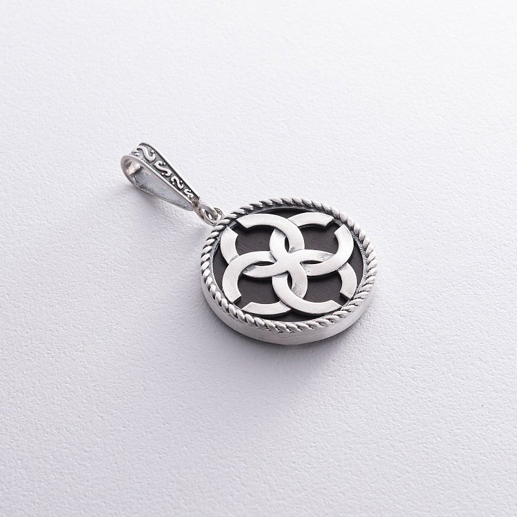 Серебряный кулон - оберег "Свадебник" с эбеновым деревом 085 от ювелирного магазина Оникс - 5