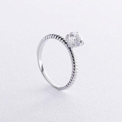 Помолвочное золотое кольцо с фианитом к07639