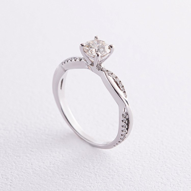 Помолвочное кольцо в белом золоте с бриллиантами 312 от ювелирного магазина Оникс