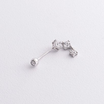 Золотой пирсинг в пупок (фианиты) пир00278 №2