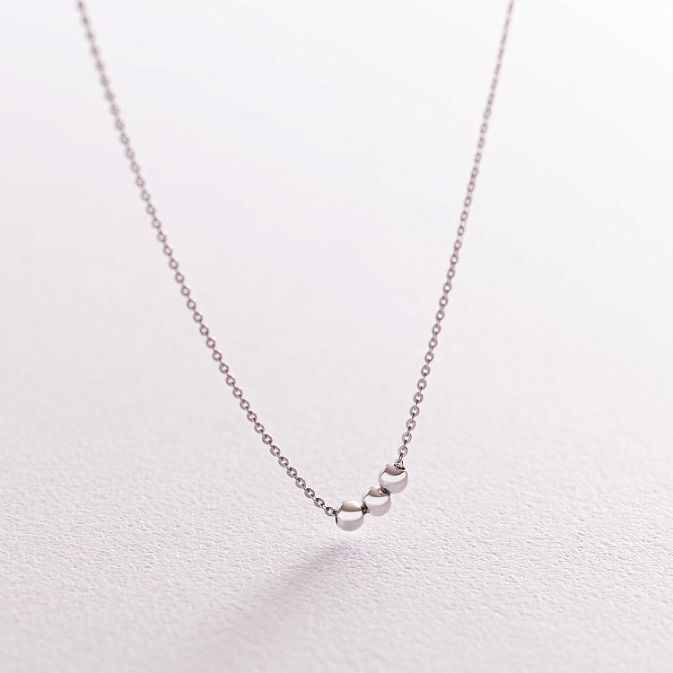 Срібне кольє "Кульки" 181095 від ювелірного магазину Онікс