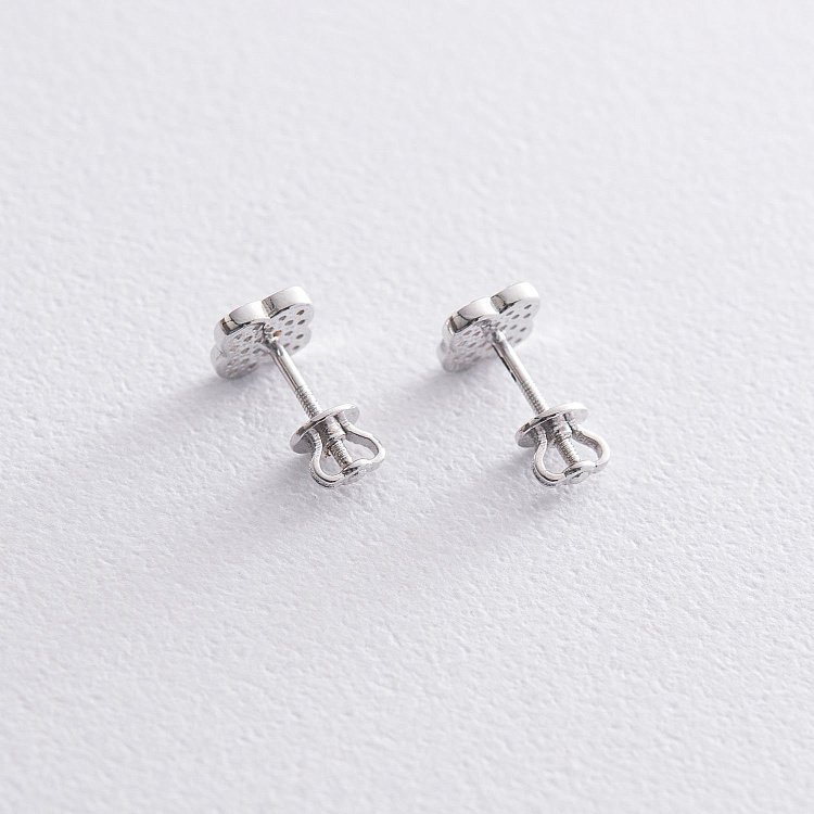 Золотые серьги-пусеты "Клевер" с06863 от ювелирного магазина Оникс - 1