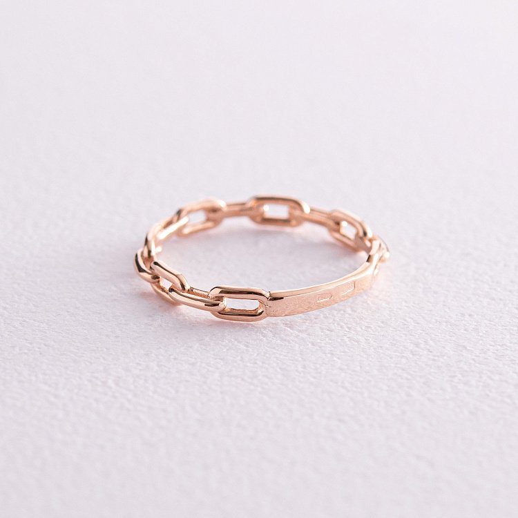 Кольцо "Цепочка" в  красном золоте к07120 от ювелирного магазина Оникс - 3