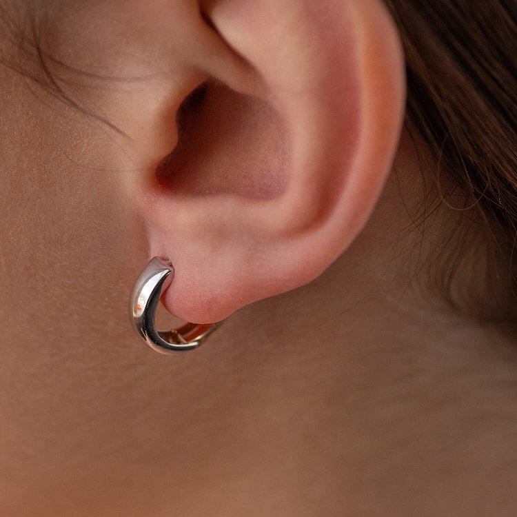 Золоті сережки-кільця без каменів с05029 від ювелірного магазину Онікс - 7