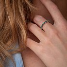 Серебряное кольцо с дорожкой голубых и желтых камней 8151 от ювелирного магазина Оникс - 4