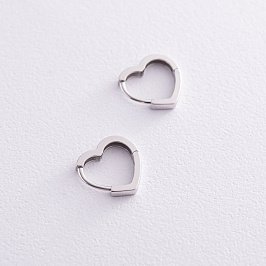 Серьги "Сердечки" в серебре 123289