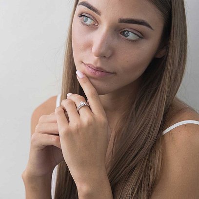 Золотое кольцо с бриллиантами DR16650cha №5