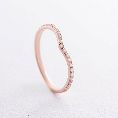 Кольцо "Особенное" с фианитами (красное золото) к07466 №9