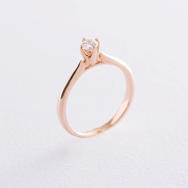 Золота заручальна каблучка з фіанітом к06238 від ювелірного магазину Онікс