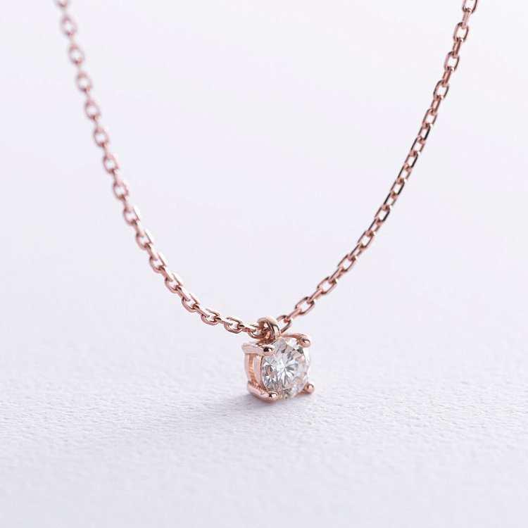 Золоте кольє з одним каменем (діамант) колб0112di від ювелірного магазину Онікс