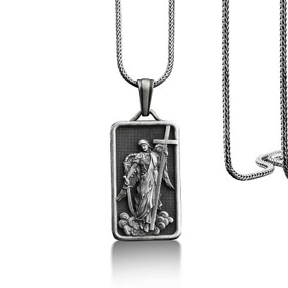 Серебряный кулон "Архангел Михаил" (возможна гравировка) 133178 №9