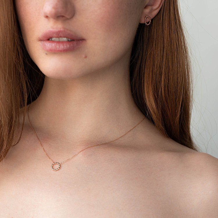 Золотые серьги-пусеты "Гармония" с06904 от ювелирного магазина Оникс - 3