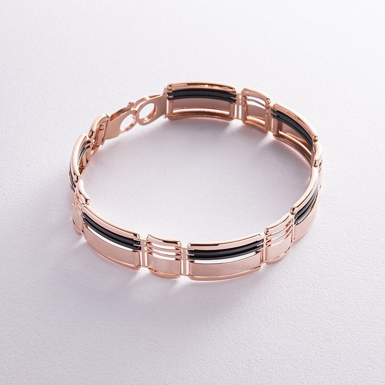 Мужской золотой браслет (гематит) б05269 от ювелирного магазина Оникс