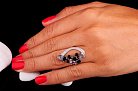 Срібний перстень з фіанітами 111582 от ювелирного магазина Оникс - 5