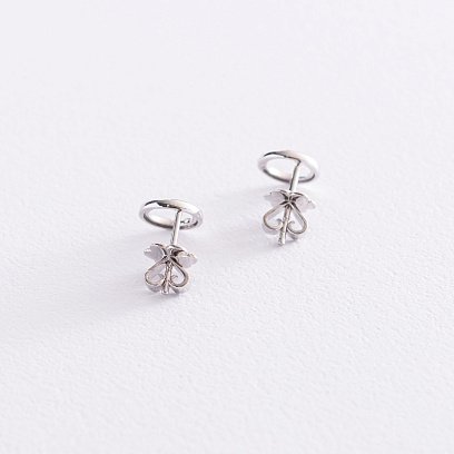 Золоті сережки - пусети "Кругообіг" з діамантами сб0349y №3