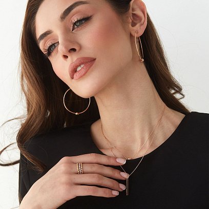 Набор из трех золотых колец "Шарики" к06718 №4