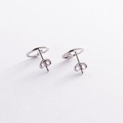 Золотые серьги - пусеты "Круговорот" с фианитами с08353 №3