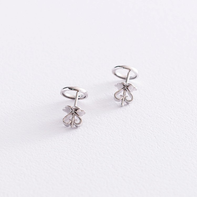 Золоті сережки - пусети "Кругообіг" з діамантами сб0349y від ювелірного магазину Онікс - 2