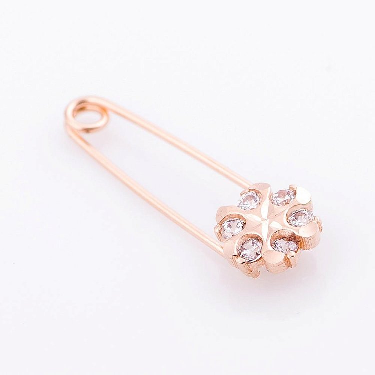 Золота шпилька з фіанітами зак00238 від ювелірного магазину Онікс