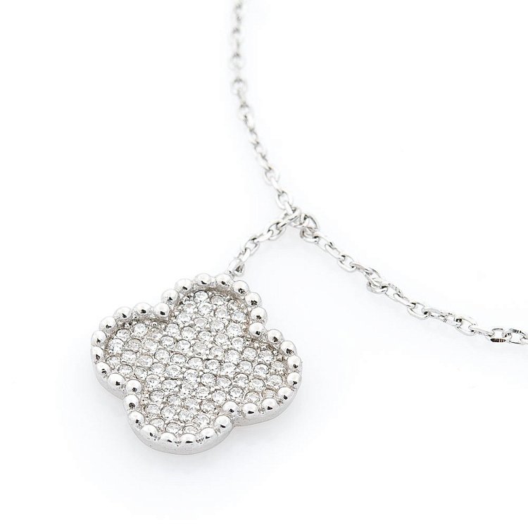 Серебряный браслет "Клевер" (фианиты) 14981 от ювелирного магазина Оникс - 1